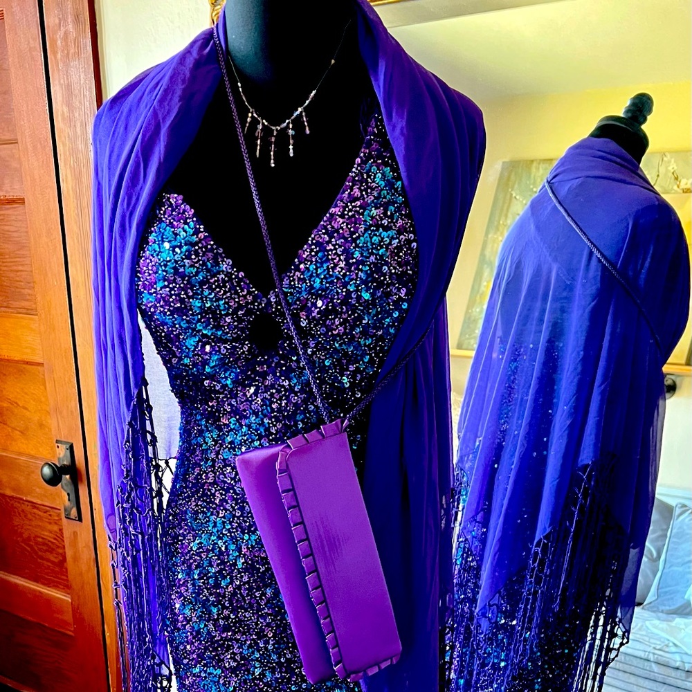 Fully beaded formal gown size S.